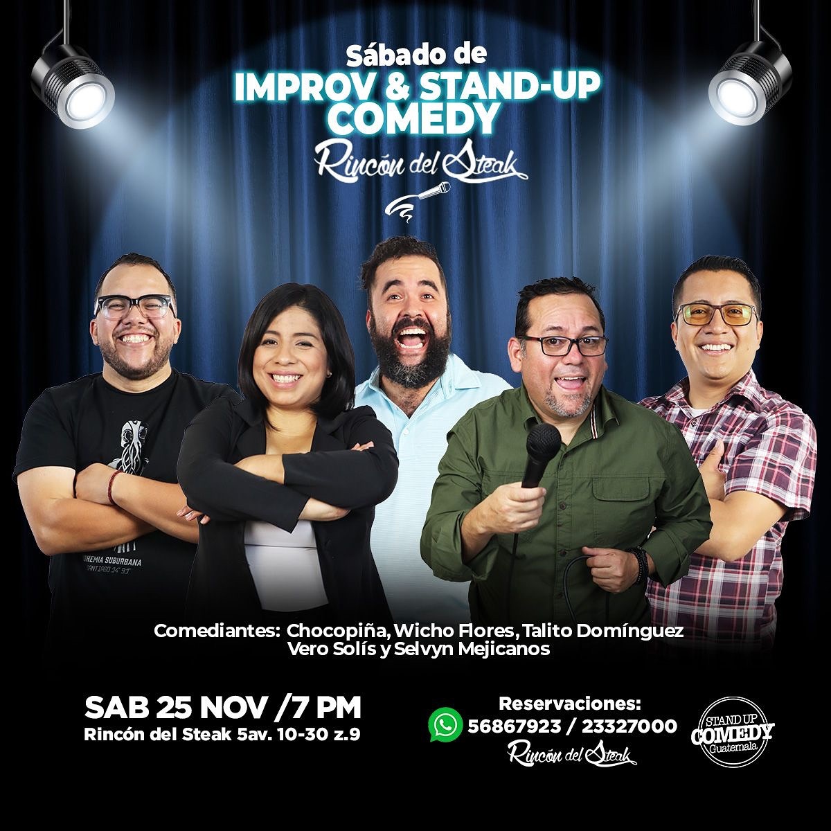 ¡Sábado de Improv & Stand Up Comedy en el Rincón del Steak!🎤🤣 2 Diciembre