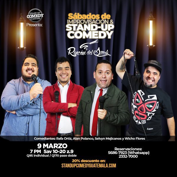 AFICHE SABADOS DE STAND-UP COMEDY 9 marzo Sábados de Stand-Up Comedy Rincón del Steak z.9